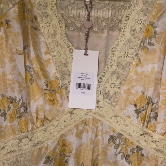 LoveShackFancy Tink Silk Maxi Dress (Lemon Daydream) - Picture 4 of 4
